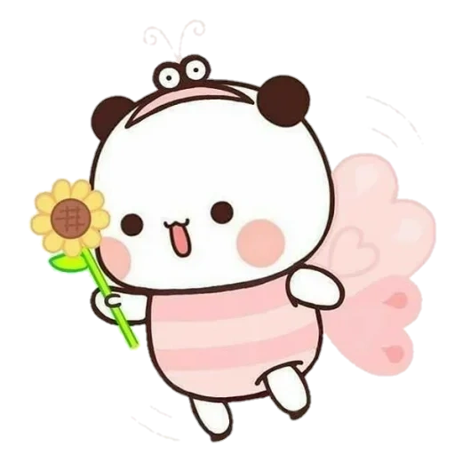 clipart, les dessins sont mignons, pêche et goma, le panda est un dessin doux, anniversaire mochu peach goma