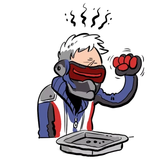 animation, people, overwatch, watch the vanguard game, soldier 76 without a mask