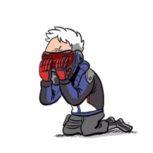 people, overwatch, character art, soldier 76 without a mask, watcher 76 reaper 18