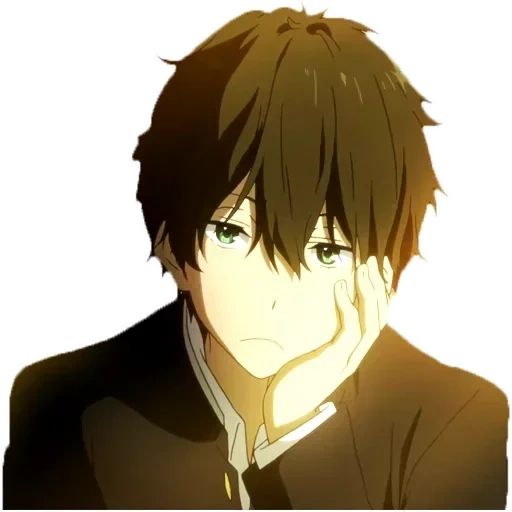 oreki, рисунок, аниме арты, oreki houtarou, anime photo avatar for boys sad