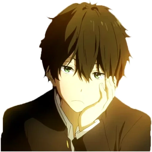 oreki, la figura, arte anime, oreki houtarou, anime foto avatar per ragazzi sad