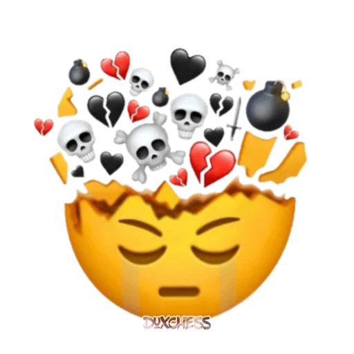 эмоджи, эмодзи, эмоджи тика, эмоджи взрыв головы, exploding head emoji злой