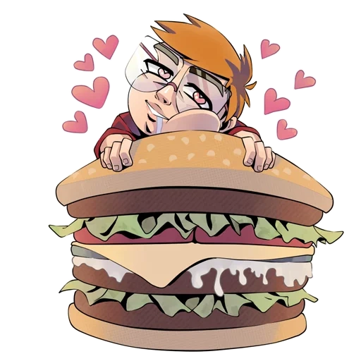 seni, red21, tg merah, seni burger, ilustrasi burger