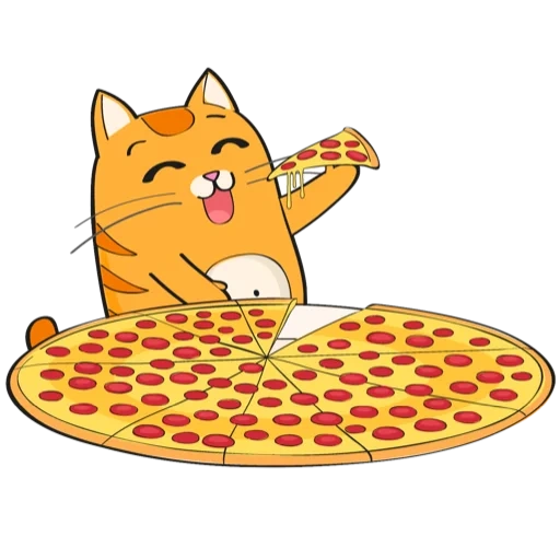 vermelho, gato ruivo, o amor dos gatos a, arte da pizza de gatinhos