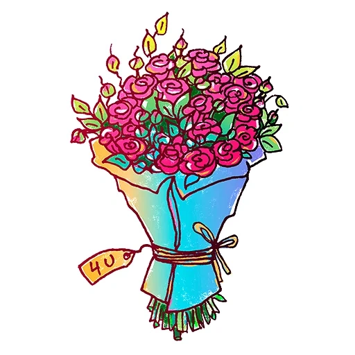 bouquet of flowers, female friends, bouquet of flowers, bouquet of flowers, bouquet cartoon