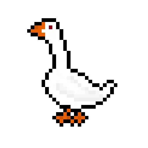 pájaro ganso, píxel, ganso de píxeles, píxel, arte de píxeles de pato