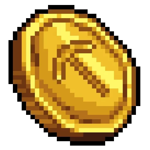 sprite of the coin 2d, gold pixel art, pixel coin, coin pixel art, pixel coins without a background