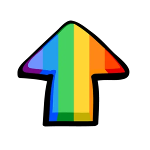 up arrow, up arrow, arrowhead rainbow, rainbow turnout, green upward arrow
