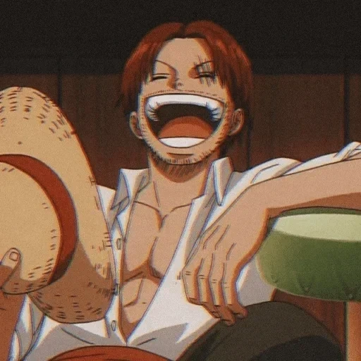 van pease, shanks luffy, shanks off-road vehicle, anime one piece, shanks anime moment