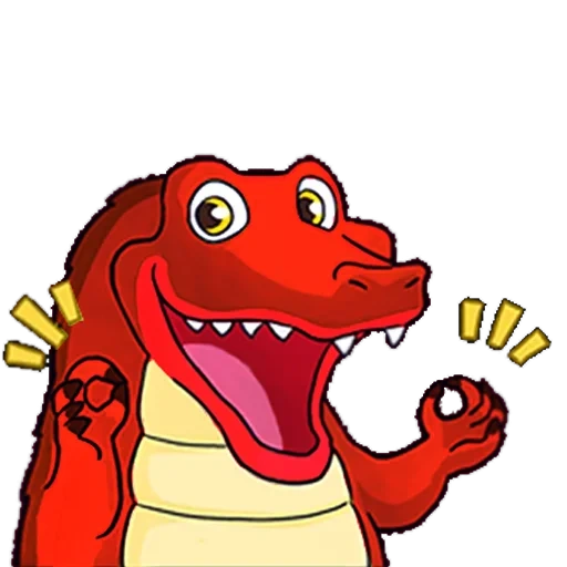 dinossauro vermelho, braçadeira de dinossauro, dinossauro feliz