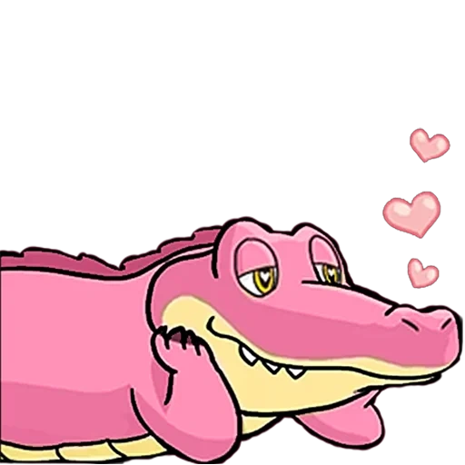 cocodrilo rosa, cocodrilo inglés, caricatura de cocodrilo