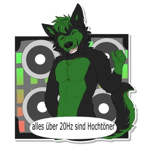 pelzig, furri art, pelziges fandom, werwolf furri, furry ist schwarz grün