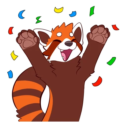 free panda, panda merah, stiker panda merah