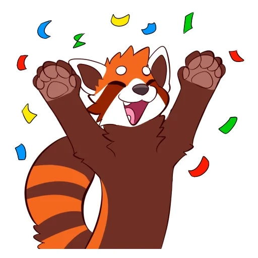 frie panda, red panda, red panda sticker