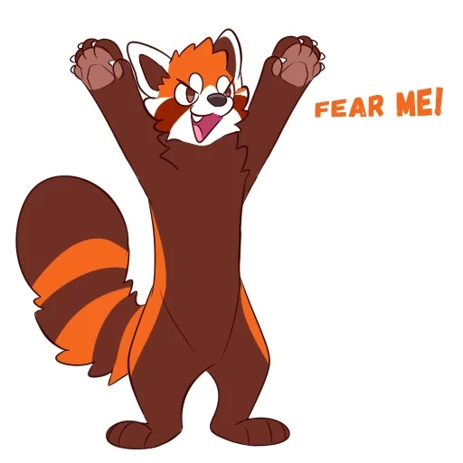 red panda, panda red, red panda sticker, red panda antro furri, red panda frie reference