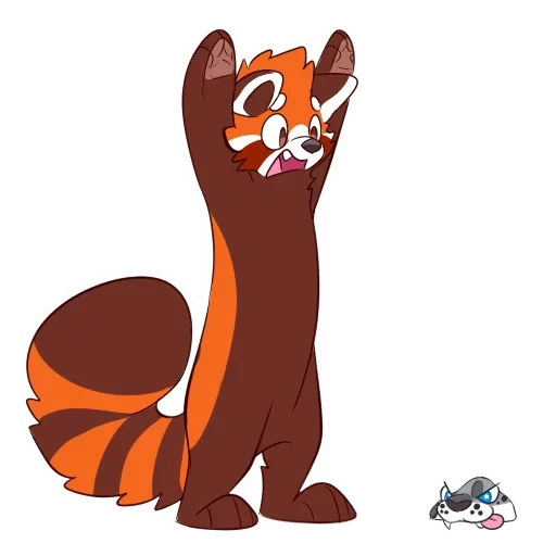 cute fox, персонаж, панда красная
