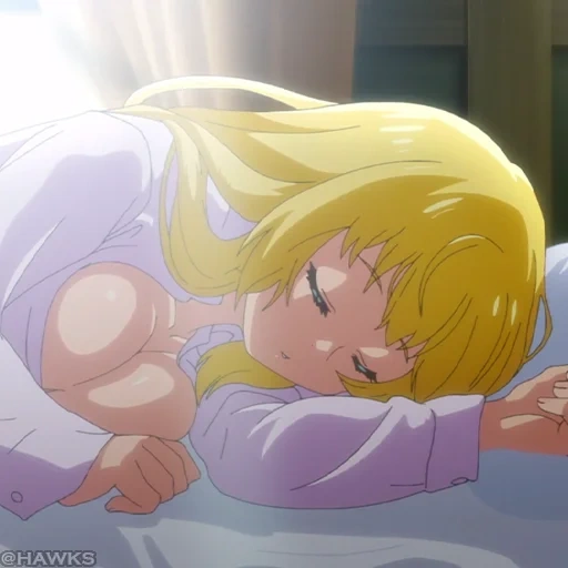 аниме, anime, аниме сон, аниме арты, аниме блондинка спит