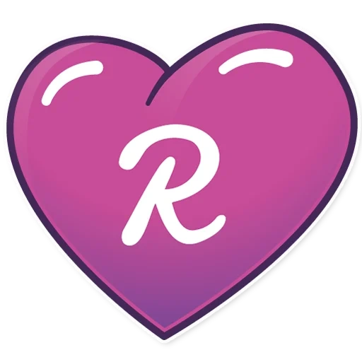 logo delle lettere, lettera p a forma di cuore, cuore viola, edizione di san valentino, modello di lettera a forma di cuore