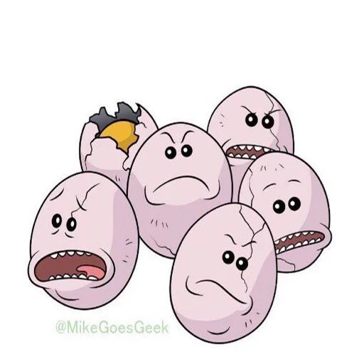 рик морти, айзек монстры, экзекьют покемон, покемон exeggcute, покедекс exeggcute