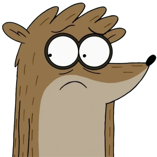 rigby, rigby, klip diafragma, rigby kartun biasa, rigby sedih komik biasa