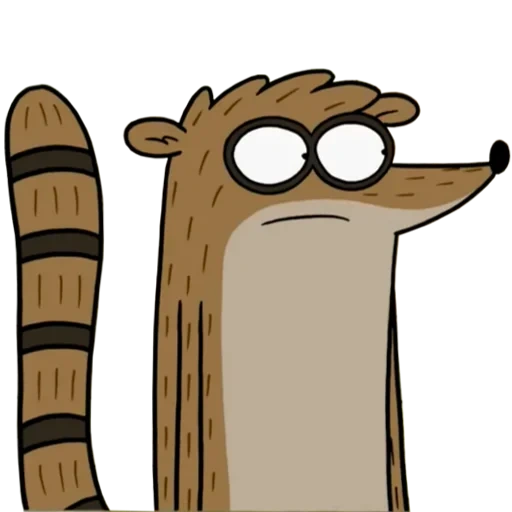 rigby, rigby, ordinário, tristeza, cartoon comum rigby