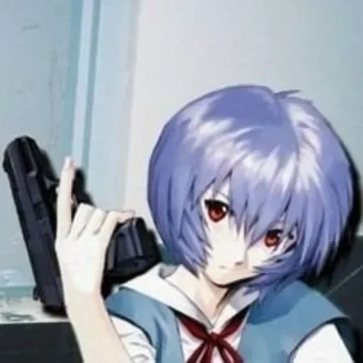 ayanami, ayanami ray, gospel ray, many ayanami ray, ayanami rei with a pistol