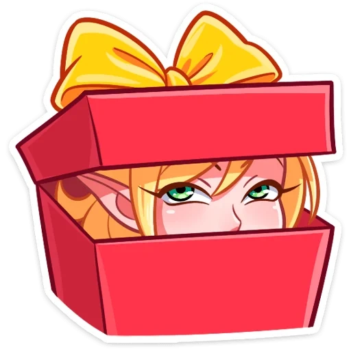 подарок, рэй эвер, рин muse dash christmas, подарочная коробка аниме