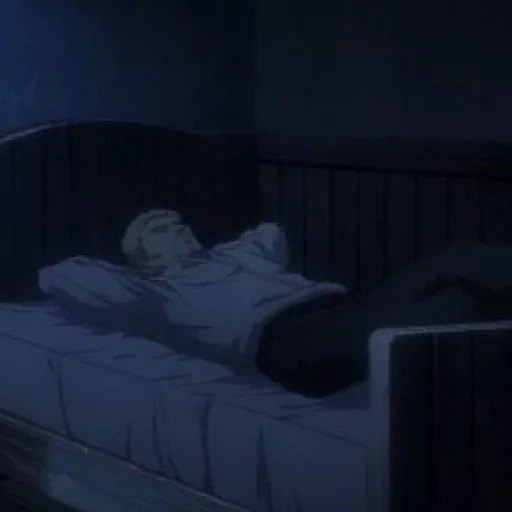 аниме, темнота, сора аниме, кровать аниме, тёмная постель аниме