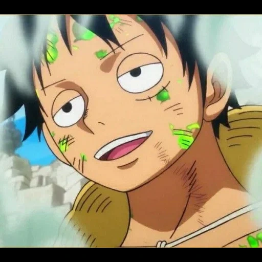 luffy, one piece, luffy yada, van pis 38 episode, luffy green liquid