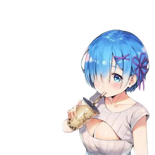 ramada, animación de ram, rem re zero, imagen de animación, patrón de animación lindo