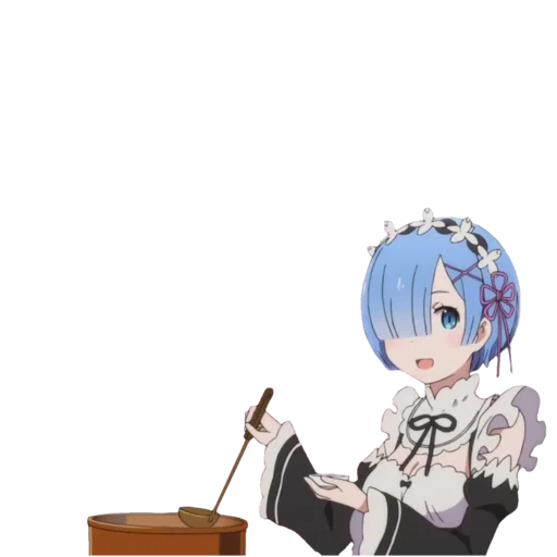 rem, remrezero, rem re zero, remre has no background, white rem zero