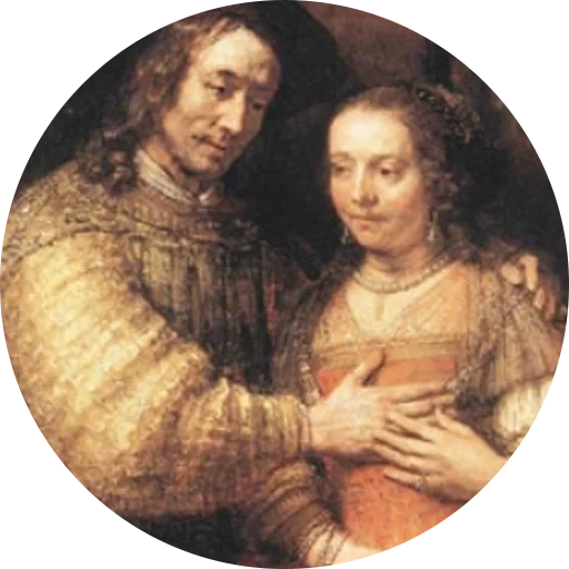 rembrandt, cinco cuartos de la puerta, beso de rembrandt, novia judía de rembrandt, la novia judía de rembrandt 1665