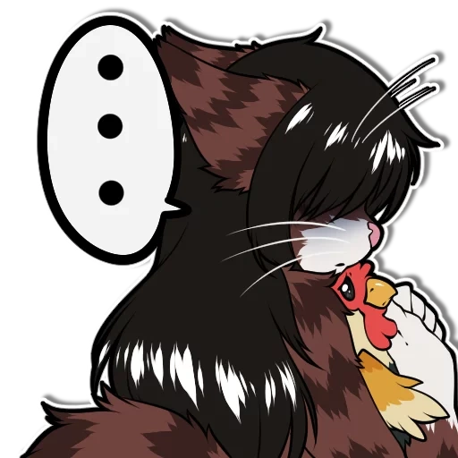 anime, furri art, pelziger remmy, furri huhn, furri cat chicken