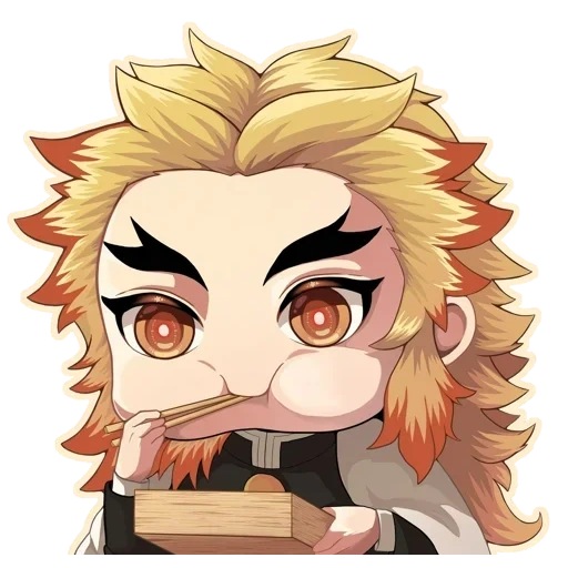 liangoku chibi, lian guoqing lang, lianguo kenjiro, rengoku arts is cute, the whole face is connected with goku kejuro