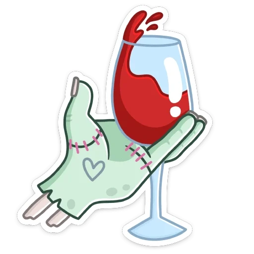 renk, bicchiere di vino, illustrazione, vino emoji