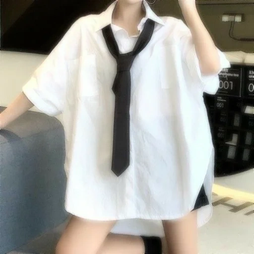la moda coreana, camicie da donna, abbigliamento coreano, camicia bianca donna, camicia scolastica giapponese lunga