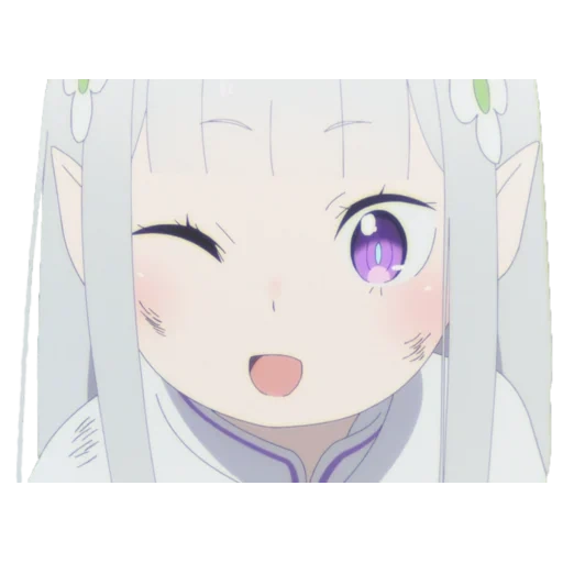 аниме, милое аниме, re zero emilia, персонажи аниме, маленькая эмилия re zero