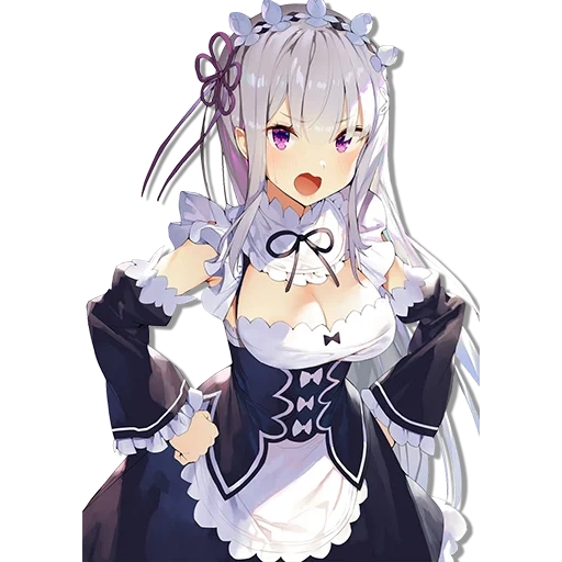 rezero emilia, re zero emilia, la domestica di rezero emilia, amelia ray zero cameriera, re zero life zero to alternative world