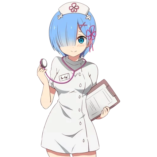 рем врач аниме, рам ре зеро медичка, медсестра аниме, аниме персонажи, короткие аниме