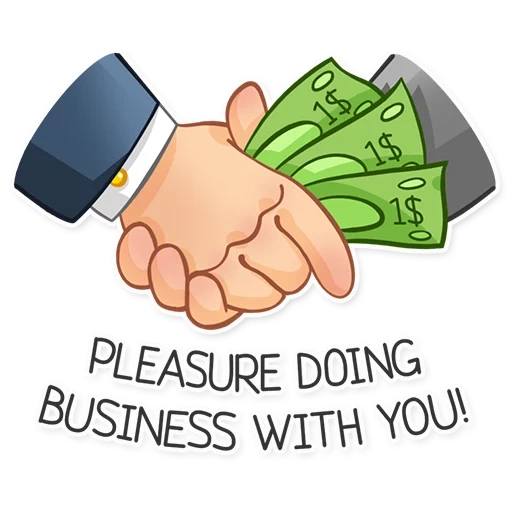 money, handshake, figure of handshake, hand with money vector