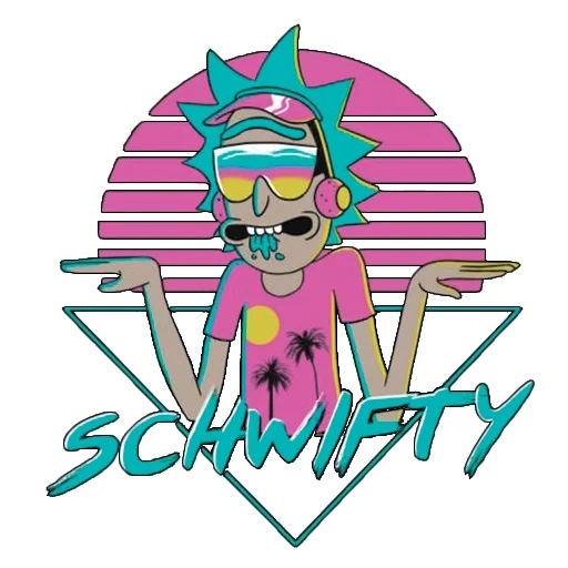 аниме, человек, рик морти, рик schwifty, рик санчес неон