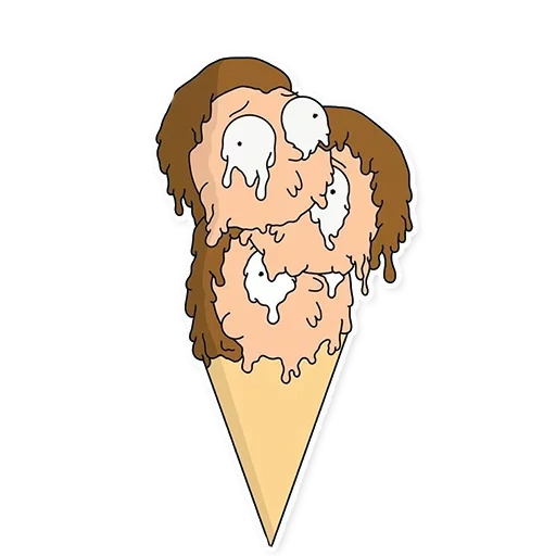 мороженое джелато, мороженое рисунок рожке шоколад
