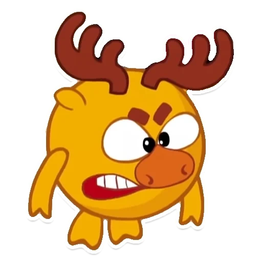 smeshariki, meme dengan campuran, rusa dengan latar belakang putih, smeshariki moose