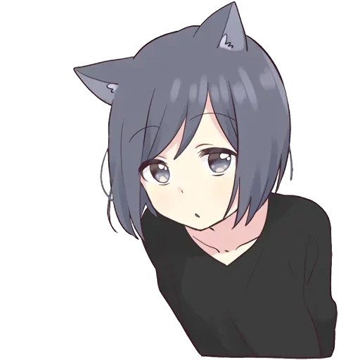 рисунок, неко чан, аниме неко, тянка аниме, anime cat girl