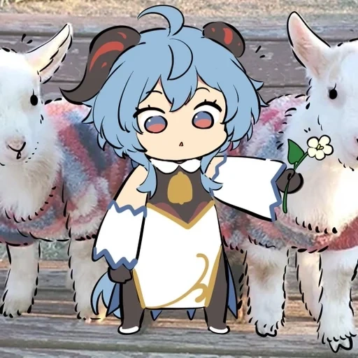 anime, anime lucu, anime animals, karakter anime, dampak akar kambing