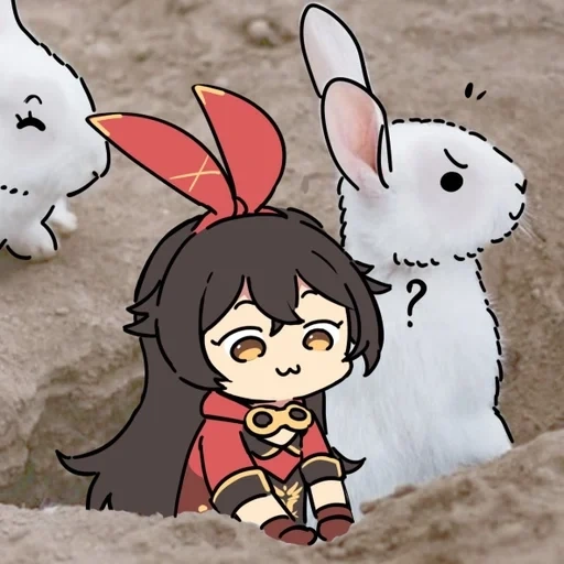 anime, lapin, anime mignon, lapin espiègle, personnages d'anime