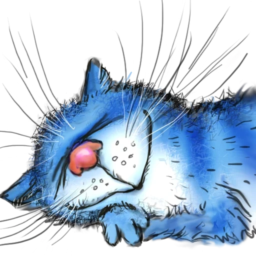 blue cat, cat blue, le chat bleu bâille, rina zenyuk le chat bleu, le chat bleu d'irina zenyuk