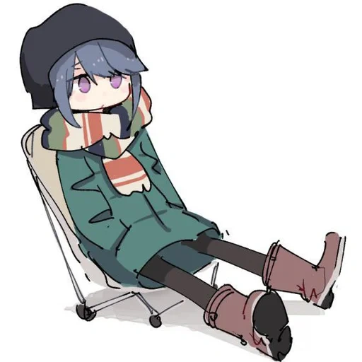 аниме, аниме арта, аниме арты, yuru camp рин, персонажи аниме