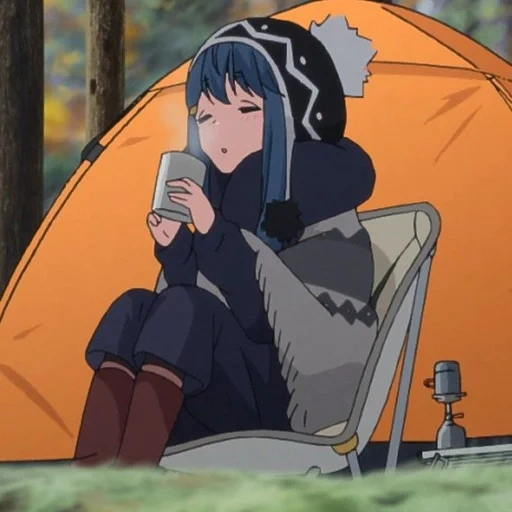 yuru camp рин, yuru camp аниме мем, лагерь свежем воздухе, toba minami yuru camp, девчачий кемпинг yuru camp