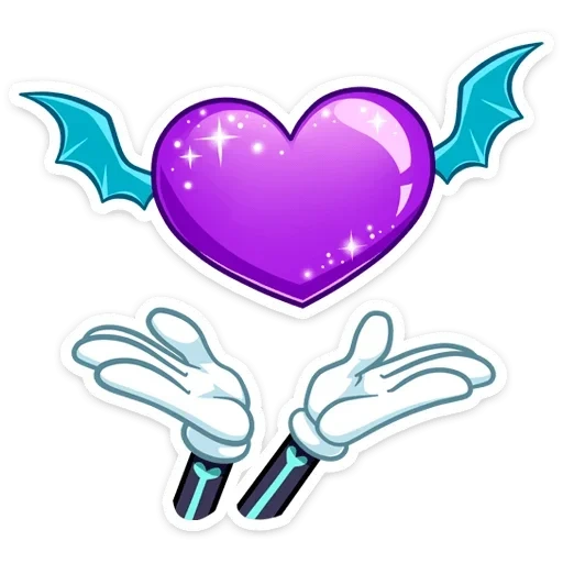 heart, heart with wings, beautiful heart, violet hearts, hearts with wings of cartoon